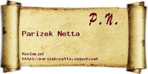 Parizek Netta névjegykártya